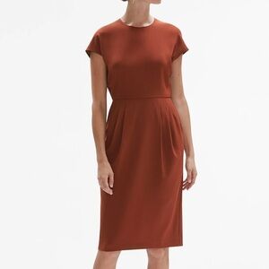 NWT MM LaFleur The Masha 3.0 sheath pocket midi Dress in Redwood Size 2